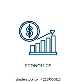 economics icon. Thin linear economics outline icon isolated on white background. Line vector economics sign, symbol for web and mobile