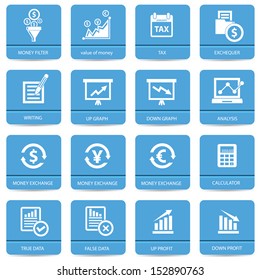 Economics icons,Blue version,vector