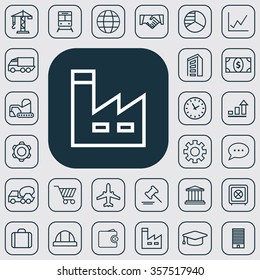 economics outline, thin, flat, digital icon set for web and mobile