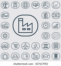economics outline, thin, flat, digital icon set for web and mobile