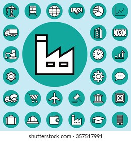 economics outline, thin, flat, digital icon set for web and mobile