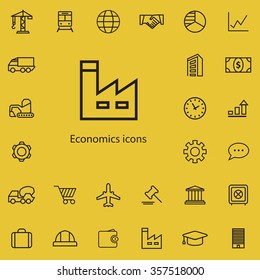 economics outline, thin, flat, digital icon set for web and mobile