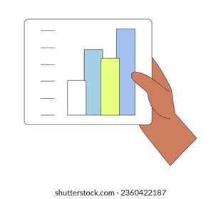 Economics strategy, analysis of sales, statistic, data statistic illustration for banner, landing web page. Analyst hand collect data and analyse business, business solution for ui or mobile app.