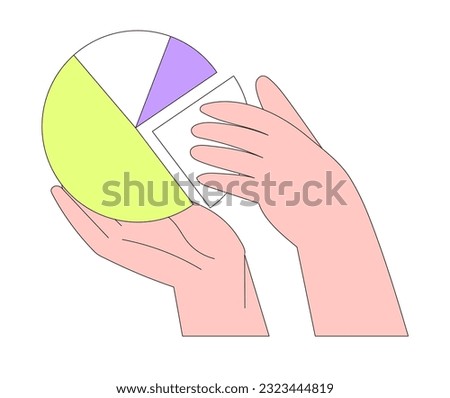 Economics strategy, analysis of sales, statistic, data statistic illustration for banner, landing web page. Analyst hand collect data and analyse business, business solution for ui or mobile app.