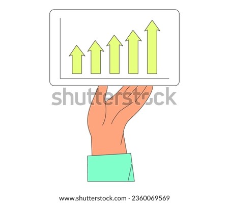 Economics strategy, analysis of sales, statistic, data statistic illustration for banner, landing web page. Analyst hand collect data and analyse business, business solution for ui or mobile app.