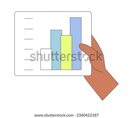 Economics strategy, analysis of sales, statistic, data statistic illustration for banner, landing web page. Analyst hand collect data and analyse business, business solution for ui or mobile app.