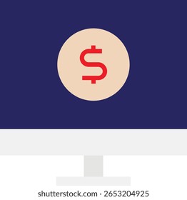 Economics Transaction Network Icon Vector Flat Illustration