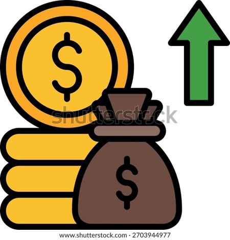 Economics vector design in modern style, political corruption impact and financial instability concept, global economy illustration. Filled Line Icon