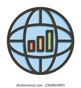 Icono De Colores Relleno De La Línea Espesa Del Vector Económico Para Uso Personal Y Comercial.
