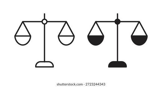 Economías del contorno del icono de la escala y del signo sólido del Vector, pictogramas lineales