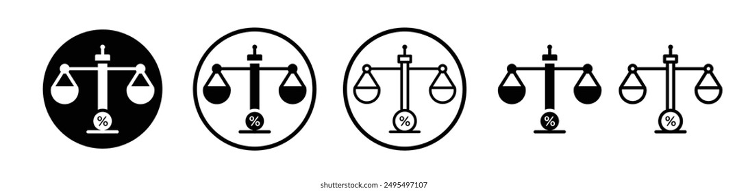 Economies of scale vector icon set in black and white color.