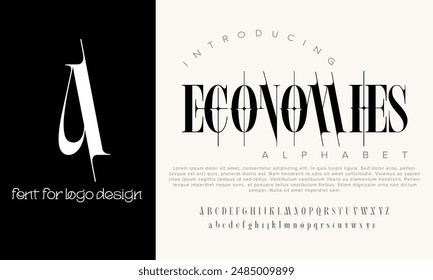 ECONOMIES vector alphabet font for logo design