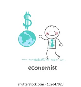 economist is close to the planet and the dollar sign