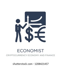 Economist icon. Trendy flat vector Economist icon on white background from Cryptocurrency economy and finance collection, vector illustration can be use for web and mobile, eps10