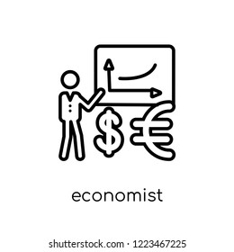 Economist icon. Trendy modern flat linear vector Economist icon on white background from thin line Cryptocurrency economy and finance collection, editable outline stroke vector illustration