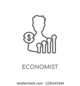 Economist linear icon. Modern outline Economist logo concept on white background from Cryptocurrency economy and finance collection. Suitable for use on web apps, mobile apps and print media.