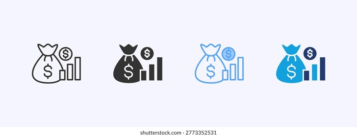 Economize Icon Set Color Multiple Style Collection Illustration