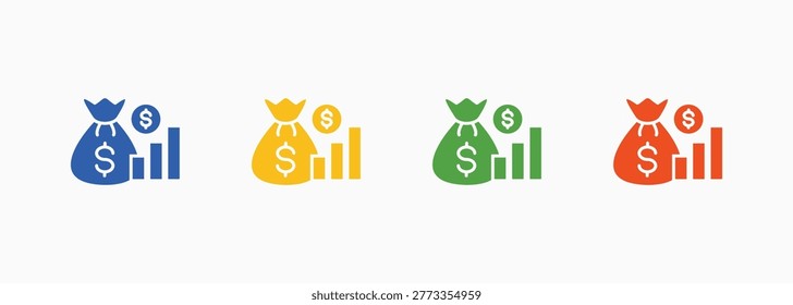 Economize Icon Set Color Multiple Style Collection Illustration