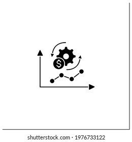 Economy adaptation glyph icon. Positive changes, new development, better technology.Changes in business. Economic recovery concept.Filled flat sign. Isolated silhouette vector illustration