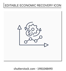 Economy Adaptation Line Icon. Positive Changes, New Development, Better Technology.Changes In Business. Economic Recovery Concept. Isolated Vector Illustration.Editable Stroke