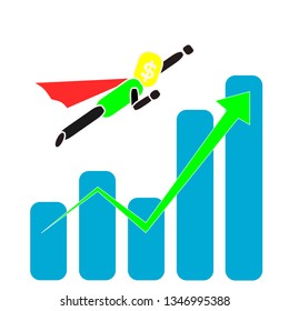 economy bar graph vector
