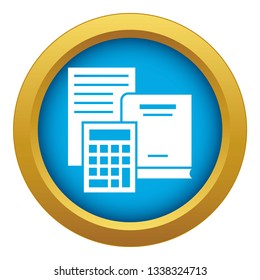 Economy book icon blue vector isolated on white background for any design