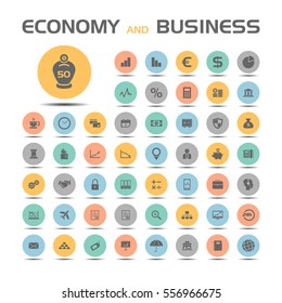 Economy and business icons set