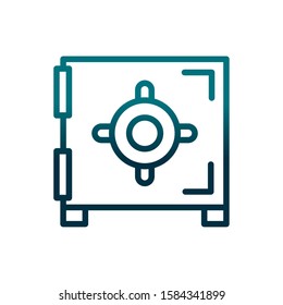 economy business safe box money vector illustration gradient line