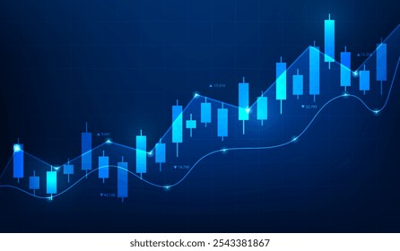 economy business stock market trading graph technology background. business investment growth. vector illustration fantastic technology.