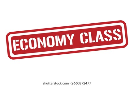 ECONOMY CLASS roter Stempel, Textvektor, Gummistempel
