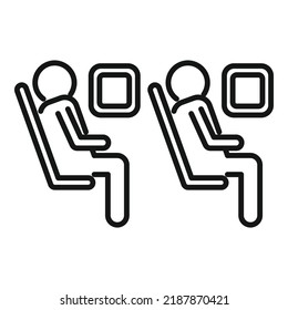 Economy Class Seat Icon Outline Vector. Airline Passenger. Business Seat