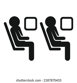 Economy Class Seat Icon Simple Vector. Airline Passenger. Business Seat