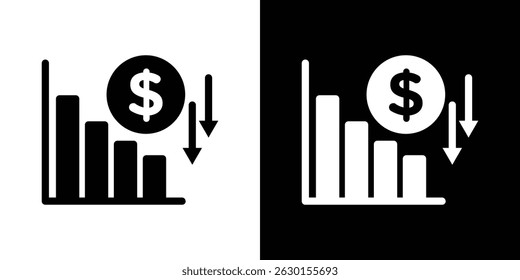Economy crisis icon concept, vector illustration