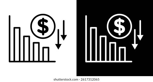 Economy crisis icon vector for web and mobile app. Symbol isolated.