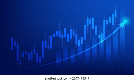 Economy and finance background concept. financial business statistics stock market candlesticks and bar chart