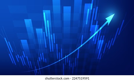 Economy and finance background concept. financial business statistics stock market candlesticks and bar chart