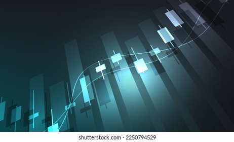 Economy and finance background concept. financial business statistics stock market candlesticks and bar chart