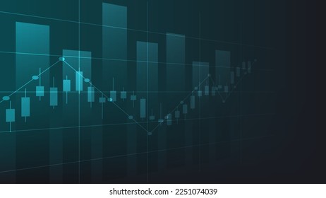 Economy and finance background concept. financial business statistics stock market candlesticks and bar chart