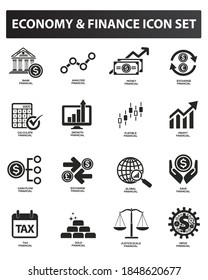 Economy and finance vector icon set design