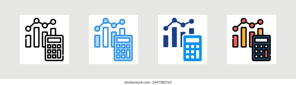 Economy Forecast Icon Collection Set Multiple Style