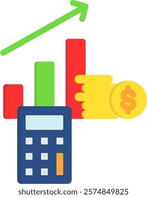 Economy Forecast Icon Flat Vector Illustration
