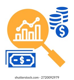 Icono de pronóstico económico Ilustración vectorial de diseño de color sólido