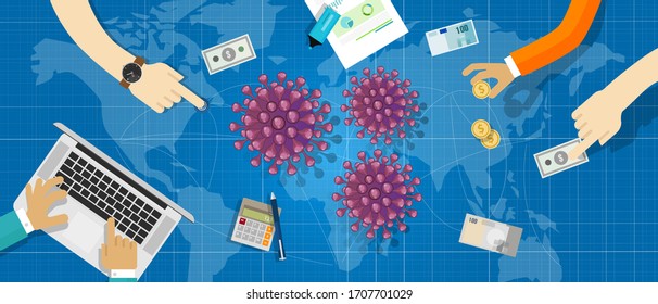 economy and foreign exchange trade worldwide transaction impacted by coronavirus covid-19 