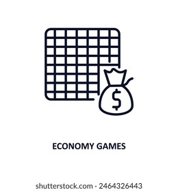 economy games outline icon.  Thin line icon from business collection. Editable vector isolated on white background
