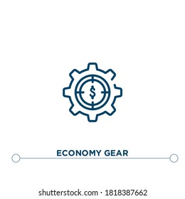 economy gear outline vector icon. simple element illustration. economy gear outline icon from editable cryptocurrency concept. can be used for web and mobile
