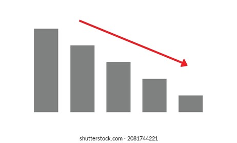 Economy Growth Bar Both Rise And Decrease Where There Is An Arrow Indicator Up Or Down. Suitable For Economy Update After 