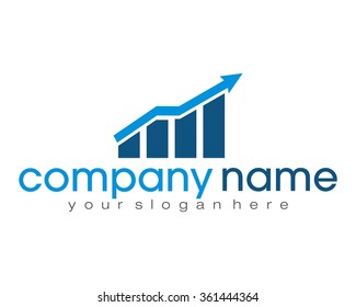 economy growth logo icon vector