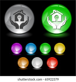 economy in hands. Vector interface element.