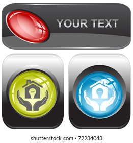 economy in hands. Vector internet buttons.