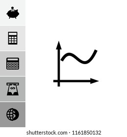 Economy icon. collection of 6 economy filled icons such as calculator, piggy bank, globe dollar, atm money withdraw. editable economy icons for web and mobile.